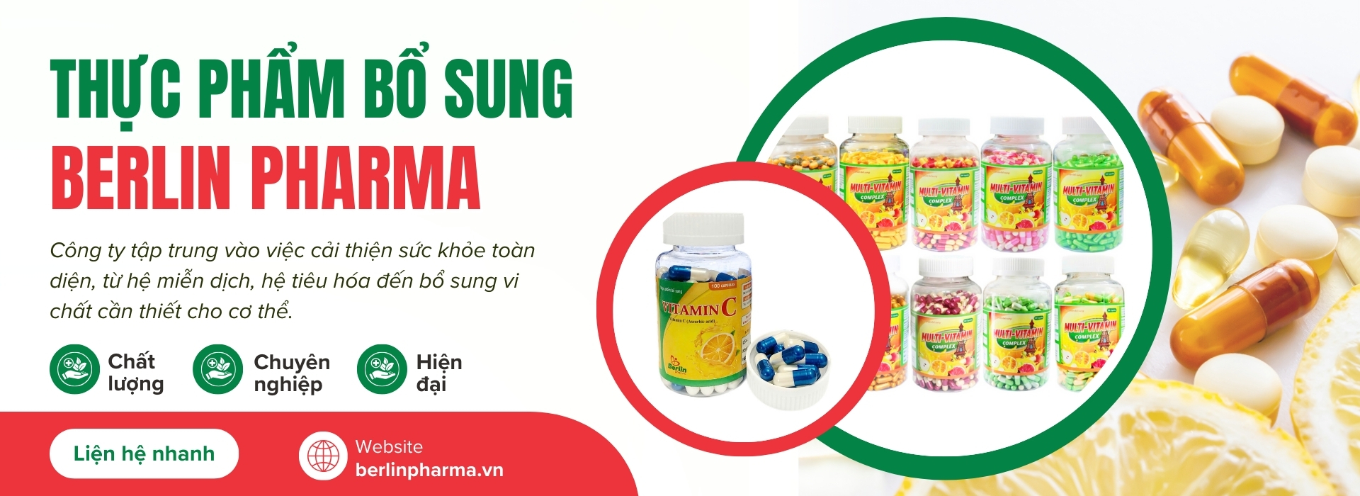 thực phẩm bổ sung Berlin Pharma chuyên sản xuất thực phẩm bổ sung, vitamin...